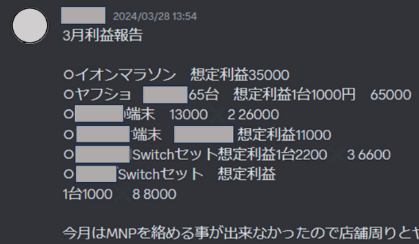 サロン生の利益報告4